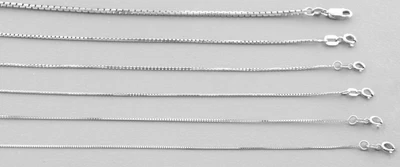 $85.91 • Buy NEW 14K WHITE GOLD BOX CHAIN NECKLACE CHOOSE SIZE 0.5mm - 2.2mm 14  16  18 -34 