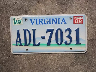 2002 Virginia Mountains License Plate VA Mountain ADL 7031 • $14.99