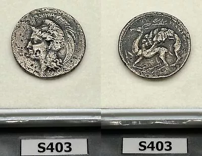 (3.68g)Ancient Greek Hellenistic Silver Coin Depicting Lion Attacking Stag #S403 • $135.15