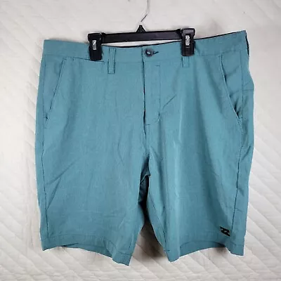 Billabong Board Shorts Men's 36 Green Blue Stretch Performance Hybrid Chino Flex • $18.88