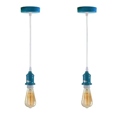 Ceiling Rose Light Fitting E27 Vintage Industrial Pendant Lamp Bulb Holder UK • $28.50