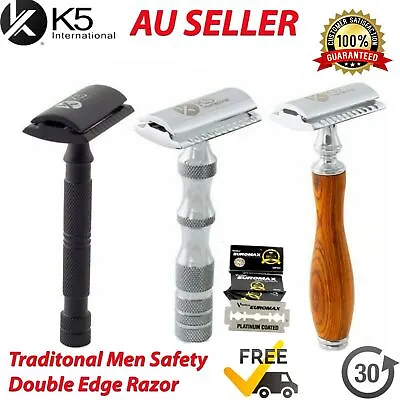 New Men Safety Razor Double Edge Blades Shaving Vintage Razors Shaver Shavette   • $13.99