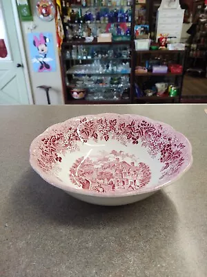 J & G Meakin Romantic England Red Vegetable Bowl - Leicester Hospital • $24.99