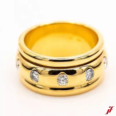 Ring 750/18K Yellow Gold 9 Diamonds 10ct W/SI2 Gr.52 • £1722.68