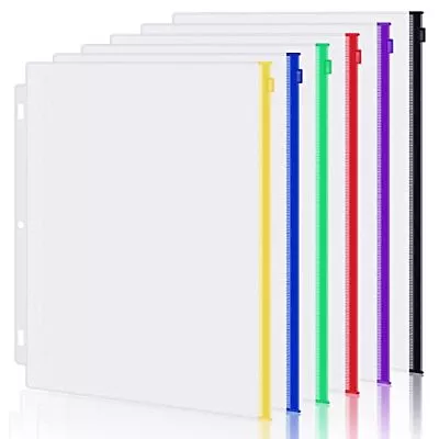 6 Pack Letter Size Binder Pockets For 3 Binder Multicolor Zipper Binder Pouch... • $15.25