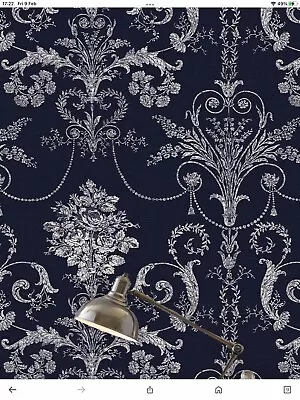 Laura Ashley - Josette - Midnight / Navy - Wallpaper • £27.99