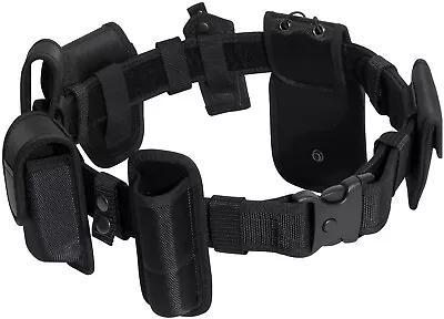 Black Deluxe Duty Belt & 7 Tactical Pouches Heavy Duty Law Enforcement Police • $89.99