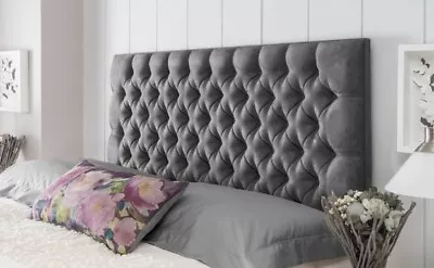 £32.99 • Buy 20  Divan Headboard Plush&Crushed Velvet Chesterfield Double Headboard All Sizes