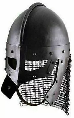 Medieval Viking Raven Helmet Chainmail Battle Ready Armor Helmet • $74.32