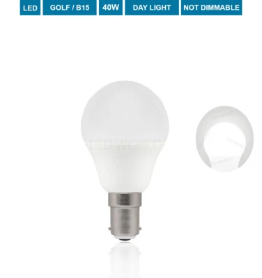 £2.98 • Buy 40W LED Golf Ball Globe Small Bayonet Bulbs Daylight B15 Round Golf SBC 5W/6W