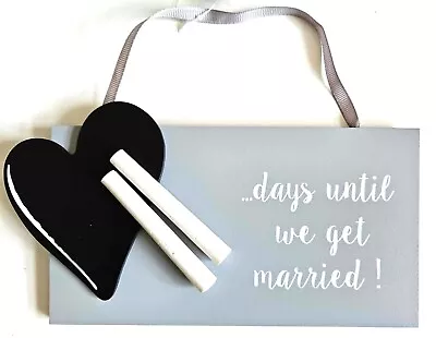 2x Chalkboard Countdown Hanging Sign Plaque Chalks Wedding Engagement Days Until • £8.99