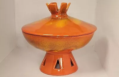 Vintage Royal Haeger Orange Lava Drip Glaze Candy Dish • $149.99