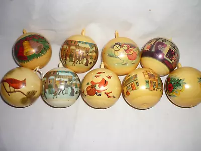 Vintage Plastic Christmas Ornaments Lot Of 9 • $9.99