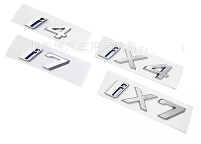 Chrome I4 I7 Ix4 Ix7 Trunk Rear Badge Sticker For BMW Pure Electric Vehicle • $25.99