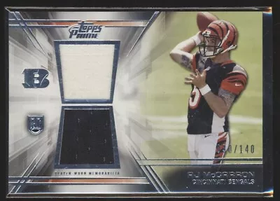 2013 Prime Rookie Dual /140 Jersey Relic Aj Mccarron Bengals • $2.99