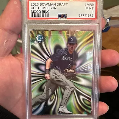 2023 Bowman Draft Colt Emerson Mood Ring SP Chrome #MR-9 Seattle Mariners PSA 9 • $60