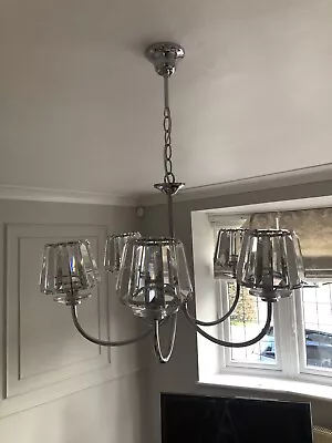 £15 • Buy Laura Ashley Ceiling Light 5 Armed Chandelier Pendant Polished Crome