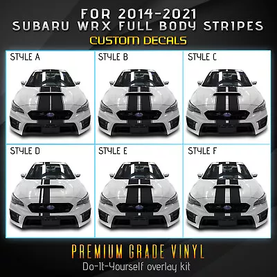 For 2014+ Subaru WRX STi Full Body Racing Stripes Graphic Decal - Matte Vinyl • $47.95