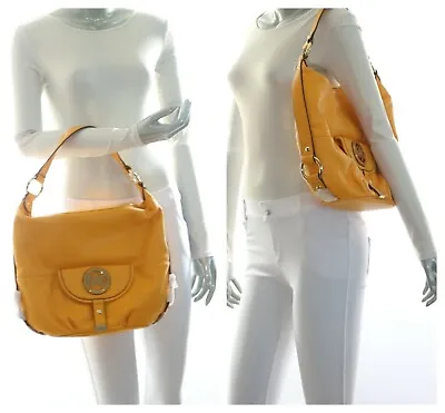 Michael Kors Fulton Large Leather Shoulder Bag In Vintage Yellow • $129