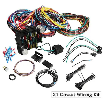 Universal Extra Long Wires 21 Circuit Wiring Harness Hotrod For Chevy Mopar Ford • $68.99