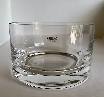 Vintage Krosno Poland Art Glass Heavy Crystal Centerpiece Bowl Compote • $30