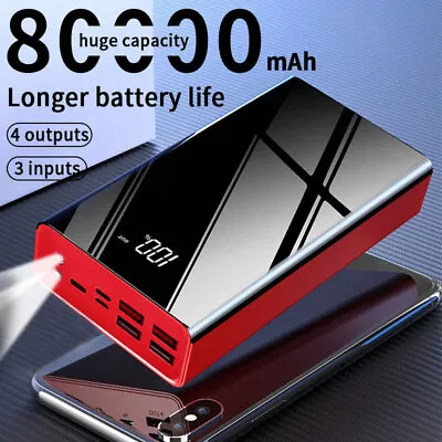 $17.95 • Buy Fast Charging Power Bank Portable 80000mAh Charger 4USB Fast Charging Digital Di