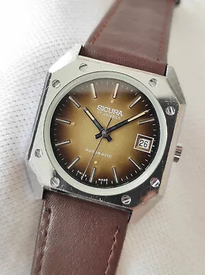 Fantastic Rare Sicura / Breitling Automatic  Royaloak  Date Vintage Watch 1970s! • $6.85