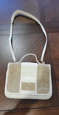 Oroton Leather  & Mesh Crossbody Or Satchel Bag - Cream / Gold • $60