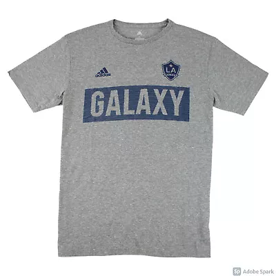 NEW LA Galaxy Adidas Bar None Team Logo Blue Classic Tri-Blend T-Shirt - GRAY • $14.95