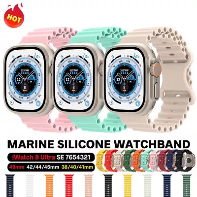 $9.49 • Buy For Apple Watch Ocean Band Strap IWatch Ultra Series 8 7 6 5 4 SE 49 45 44 42mm