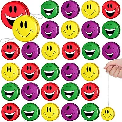 32 Packs Bulk Smile Face Yo Yos Metal Rainbow Yo Yo Toys In Assorted Designs... • £26.31