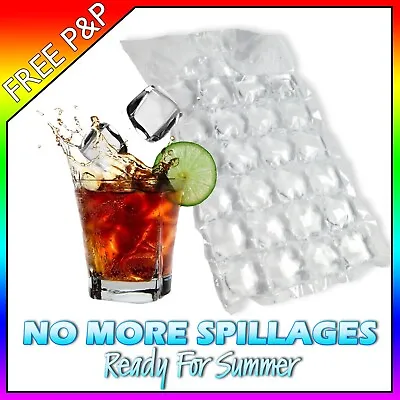 25 / 10 / 5 Ice Cube Bags Maker Clear Disposable Bag Fridge Freezer Plastic  • £1.79