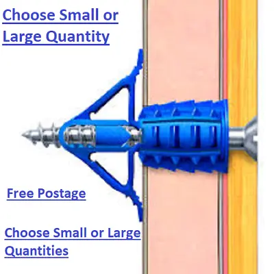 Cavity Hollow Wall Plugs Plasterboard Fixings Plasplug Heavy Duty - ADD SCREWS • £0.99