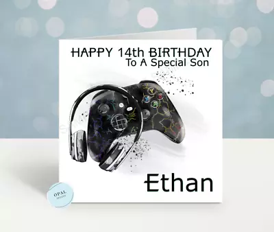 Personalised Birthday Card Gaming Gamer Controller Boys Teenager Children Son • £2.99