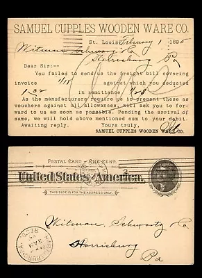Mayfairstamps US 1895 Sam Cupples Wooden Ware Co Advertising Stationery Card Aaj • $1
