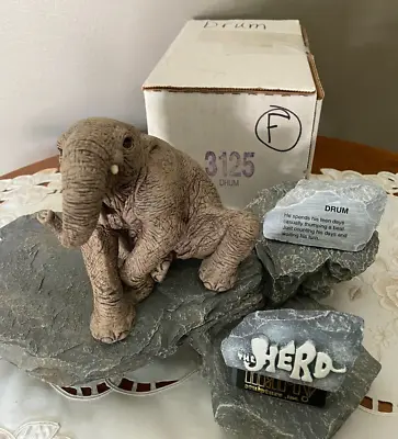 Elephant  DRUM  #3125 By Martha Carey (Marty Sculpture) The HERD Elephant • $70