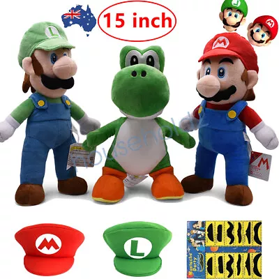 2023 15  Super Mario Bros Mario Luigi Yoshi Plush Toy Doll Animal Stuffed Kids • $8