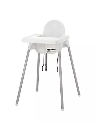 IKEA Antilop High Chair With Tray - Silver/White • £29.99