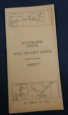 Original WW2 Era RAF PILOT / NAVIGATOR'S Map Entitled  SCOTLAND NORTH  • £19.99