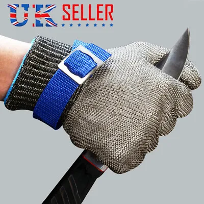 Stainless Steel Mesh Protective Glove Knife Cut Resistant Chain Mail Work Safety • £8.59