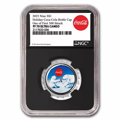 Coca-Cola® 6 Gram Ag Polar Bear Bottle Cap PF-70 NGC 1st 500 • $71.78