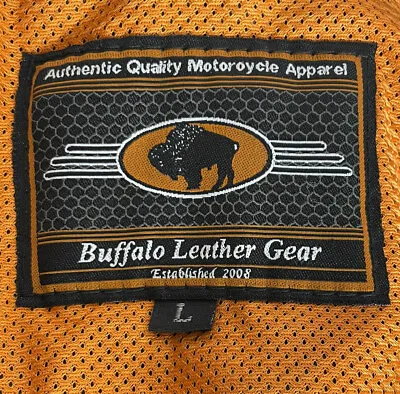 Leather Jacket Men’s Large Motorcycle Buffalo Leather Riding • $130.05