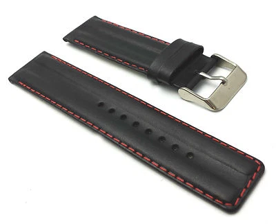 £2.95 • Buy Genuine Leather Padded Watch Replacement Strap Band Mens Stainless Steel Buckle