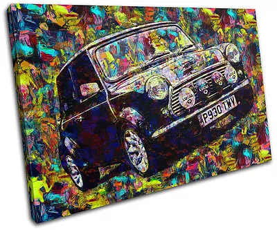 Vintage Retro Paint Mini Cooper Cars SINGLE CANVAS WALL ART Picture Print • £15.99