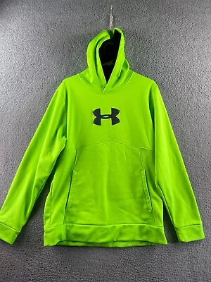 Mens Under Armour Storm Lime Green Long Sleeve Hoodie Pullover Logo Size Medium • $10.39