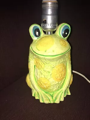 Vintage  Mid Century Retro Kitsch Big Eyes FROG LAMP • $48