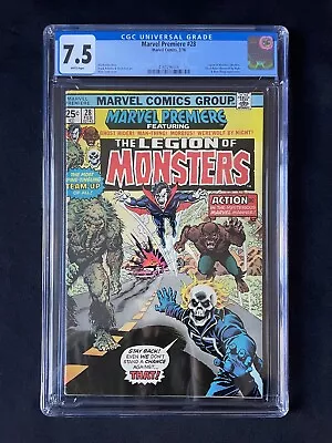 Marvel Premiere 28 CGC 7.5 VF- 1st Comic Book App Legion Of Monsters • $185