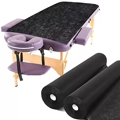 2 Rolls 100 Sheets Disposable Massage Table Paper Roll 32  X 71  Bed Roll Black • $76.34