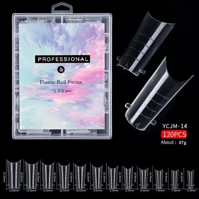 120Pcs Poly Dual Forms Nail Gel Quick Building Mold Tips Nail Extension Tool 14 • $7.88