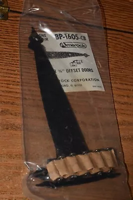 $16.99 • Buy 2  Vtg NOS Amerock BP-1605-CB Black Hammered Spade Tip 3/8  Offset T Strap Hinge